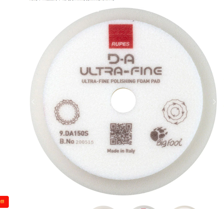 Rupes - 6" D-A ULTRA-FINE Polishing Foam Pad, White