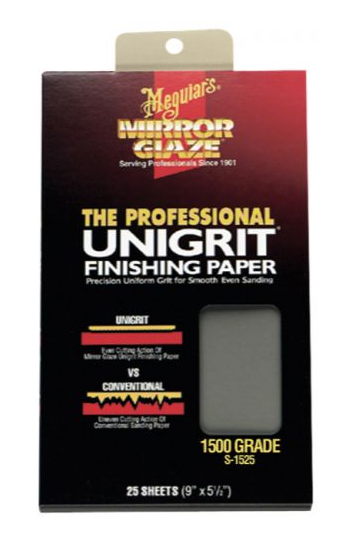 Meguiar's Mirror Glaze Unigrit Finishing Paper - 1500 Grit (25 Sheets)