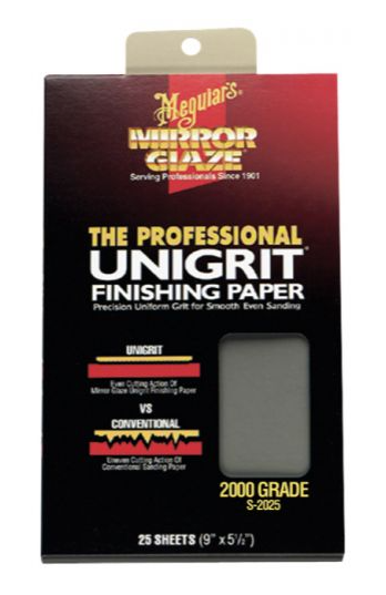 Meguiar's Mirror Glaze Unigrit Finishing Paper - 2000 Grit (25 Sheets)