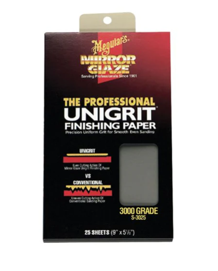 Meguiar's Mirror Glaze Unigrit Finishing Paper - 3000 Grit (25 Sheets)