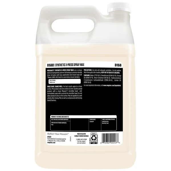 Meguiars Synthetic X-Press Spray Wax - 1 Gal.