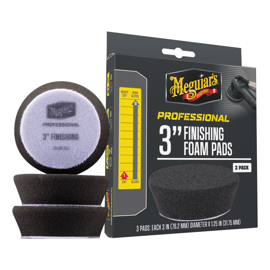 Meguiar's Professional Foam Finishing Pads, M3FFP3 - 3", Black (3 pack)
