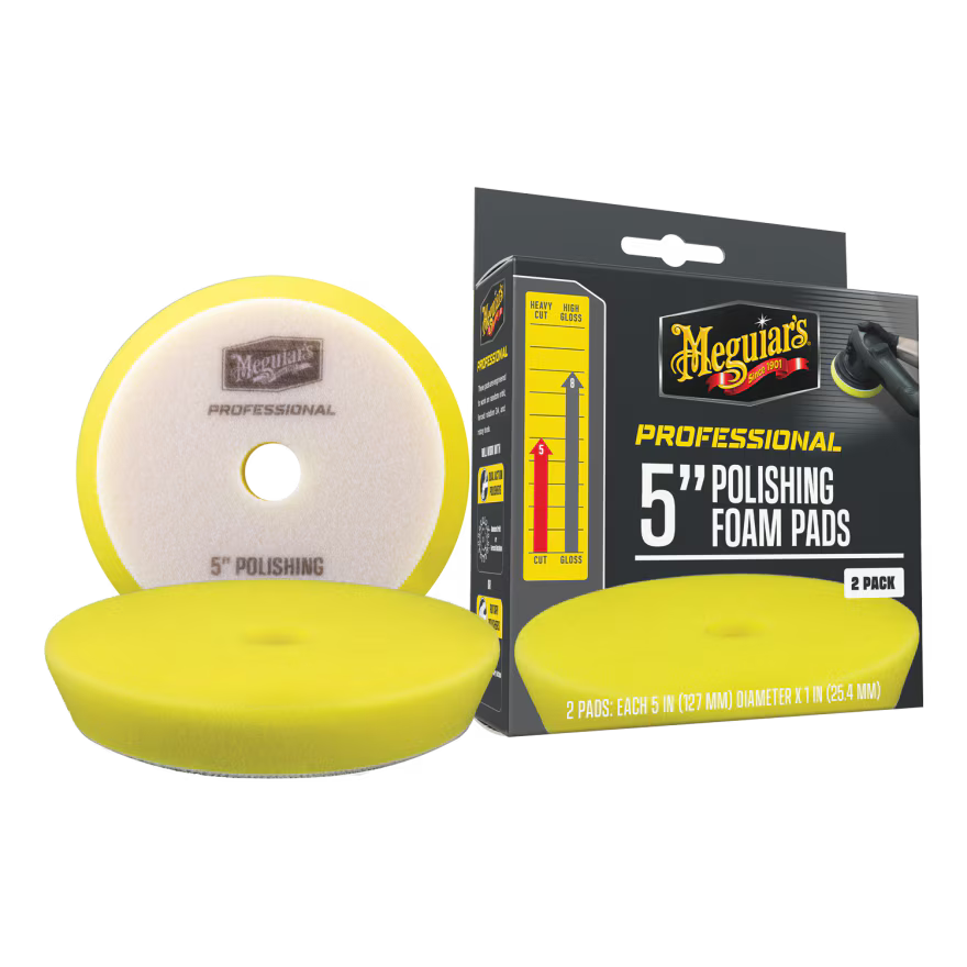 Meguiar's Professional Foam Polishing Pads, M5PFP2 - 5", Yellow (2 pack)