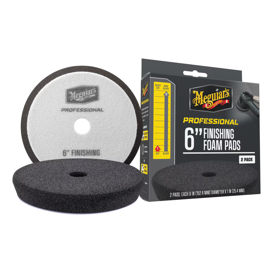 Meguiar's Professional Foam Finishing Pads, M6FFP2 - 6", Black (2 pack)
