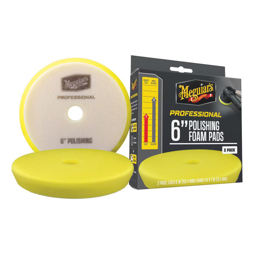 Meguiar's Professional Foam Polishing Pads, M6PFP2 - 6", Yellow (2 pack)