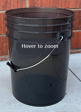 Plastic Pail Translucent Black Bucket 5 Gallon