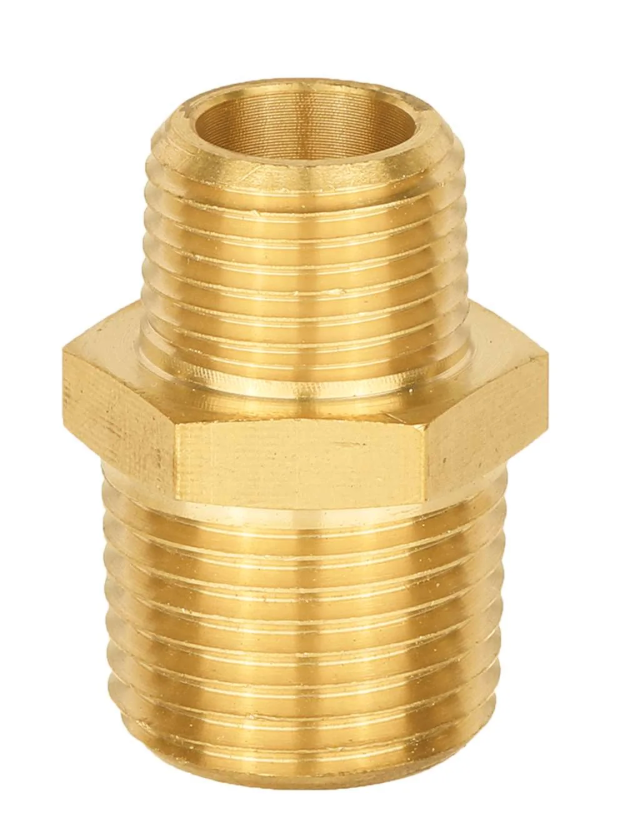 KARCHER Brass Hex Double Nipple (3/8” M x 1/4” M)