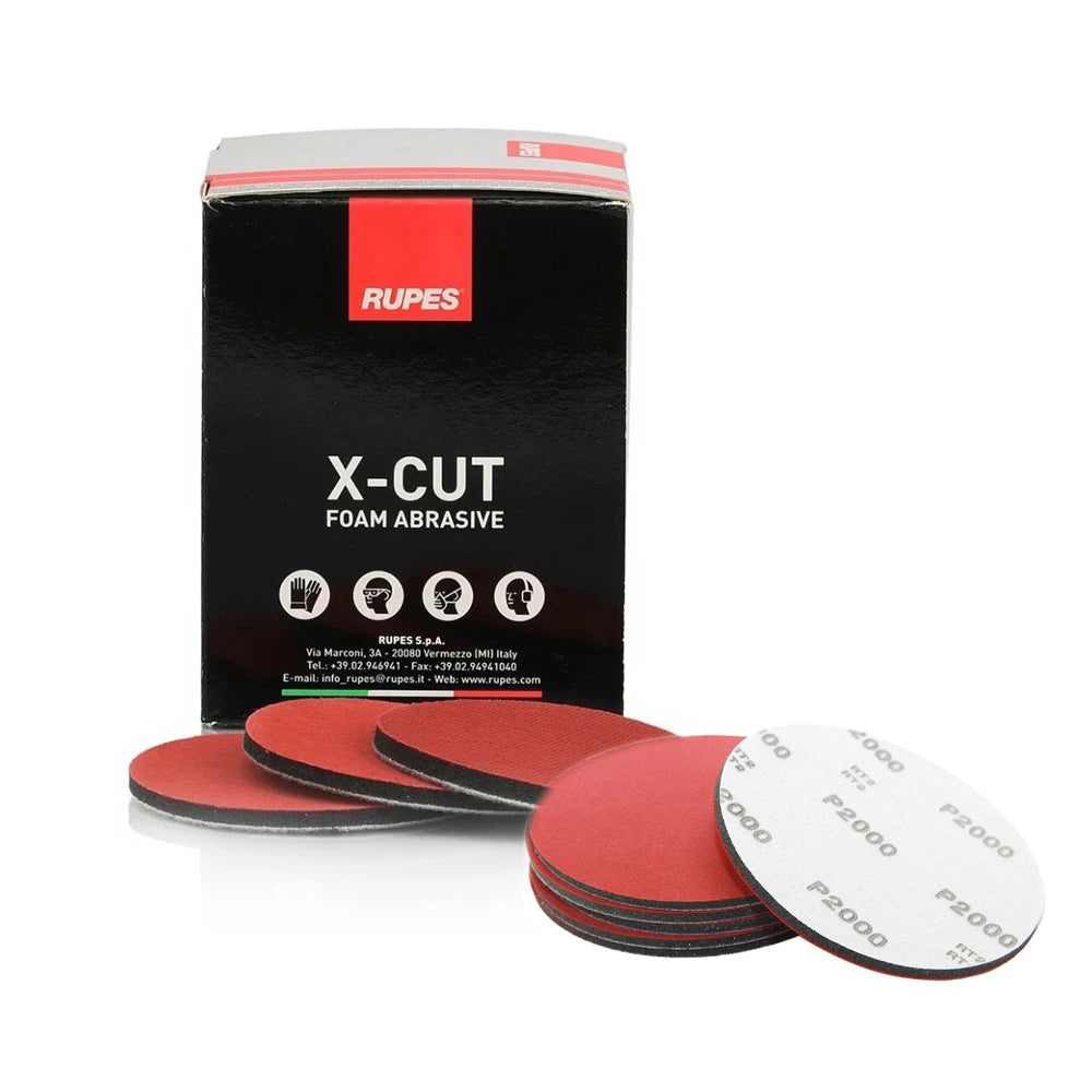 RUPES 6" X Cut Foam Abrasives | P2000 Grit | 20 Pack