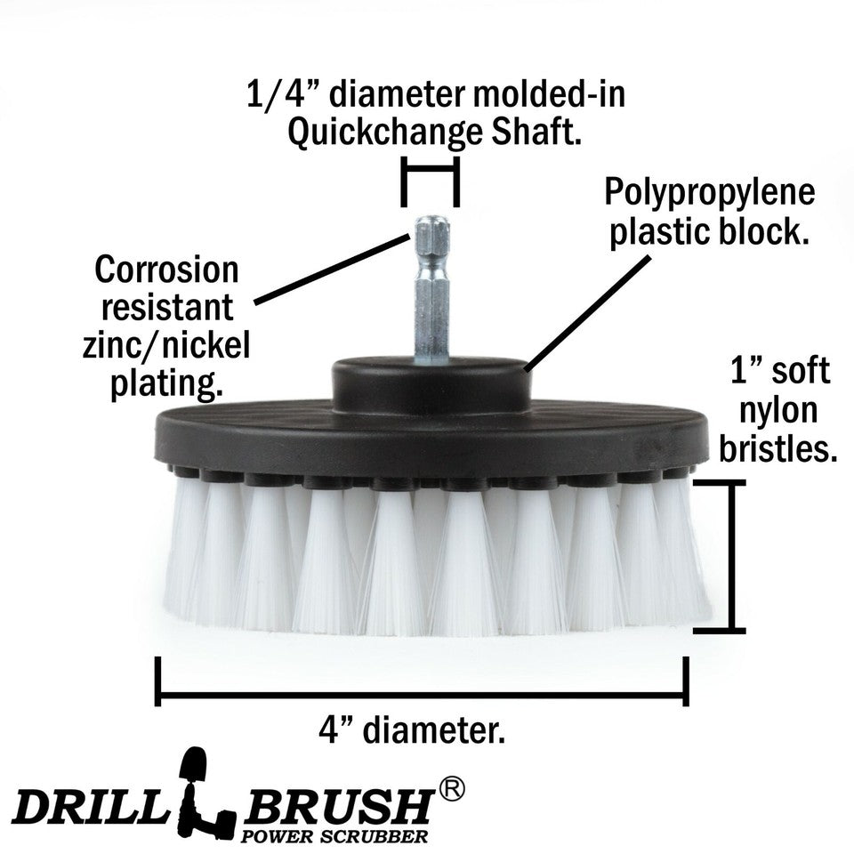 4 inch drill brush WHITE/BLUE