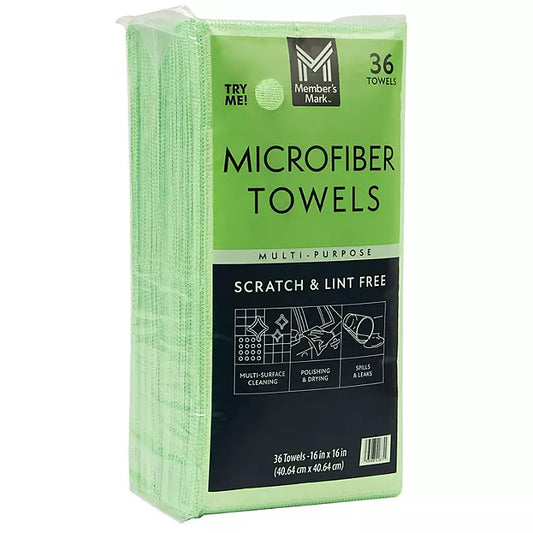 Microfiber Towels - Green- 36 PACK