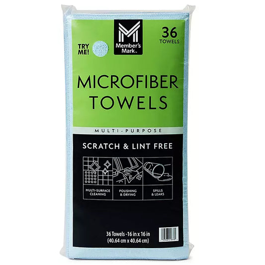 Microfiber Towels - Blue- 36 PACK
