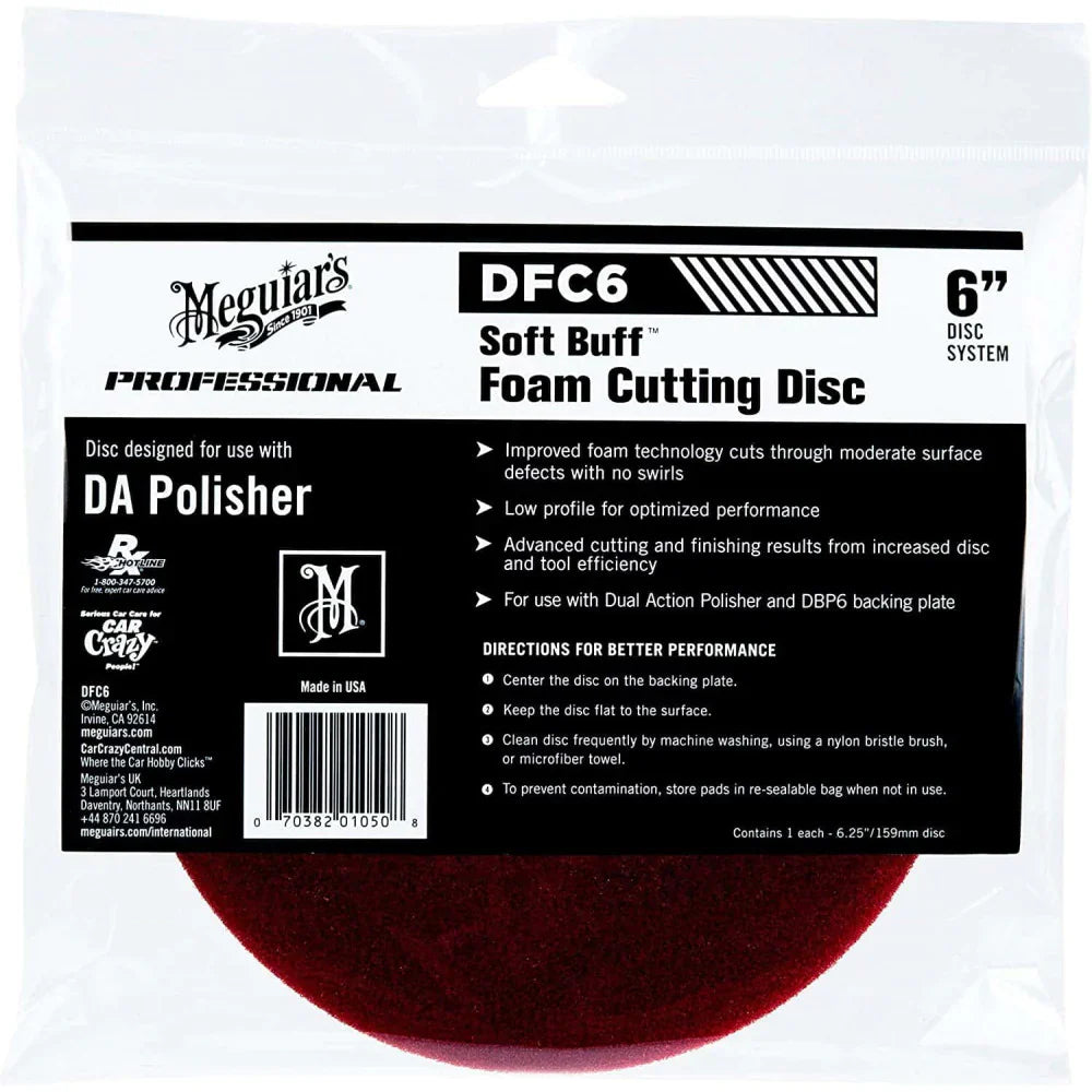 Meguiar's Foam Cutting Pad Disc 6" Hook and Loop