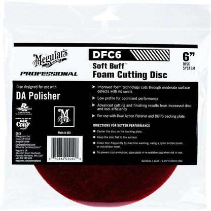 Meguiar's Foam Cutting Pad Disc 6" Hook and Loop