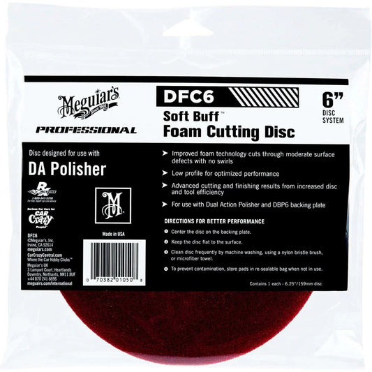 Meguiar's Foam Cutting Pad Disc 6" Hook and Loop