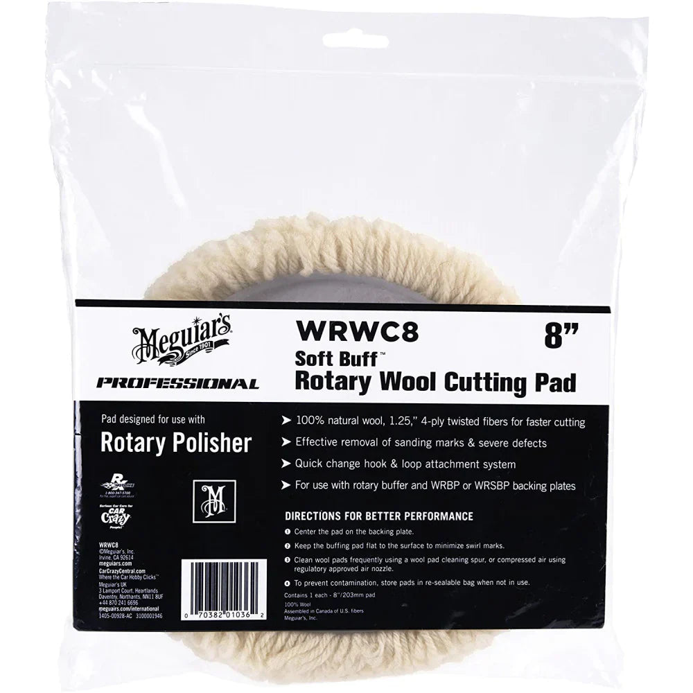 Rotary Wool Light Cutting Pad 8" Hook and Loop