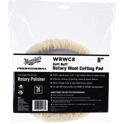 Rotary Wool Light Cutting Pad 8" Hook and Loop