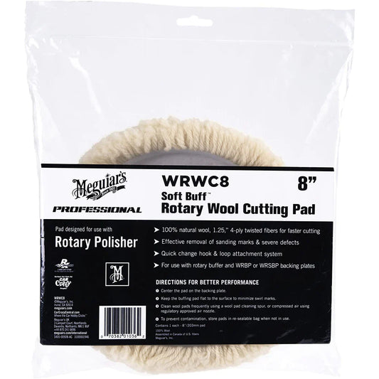 Rotary Wool Light Cutting Pad 8" Hook and Loop