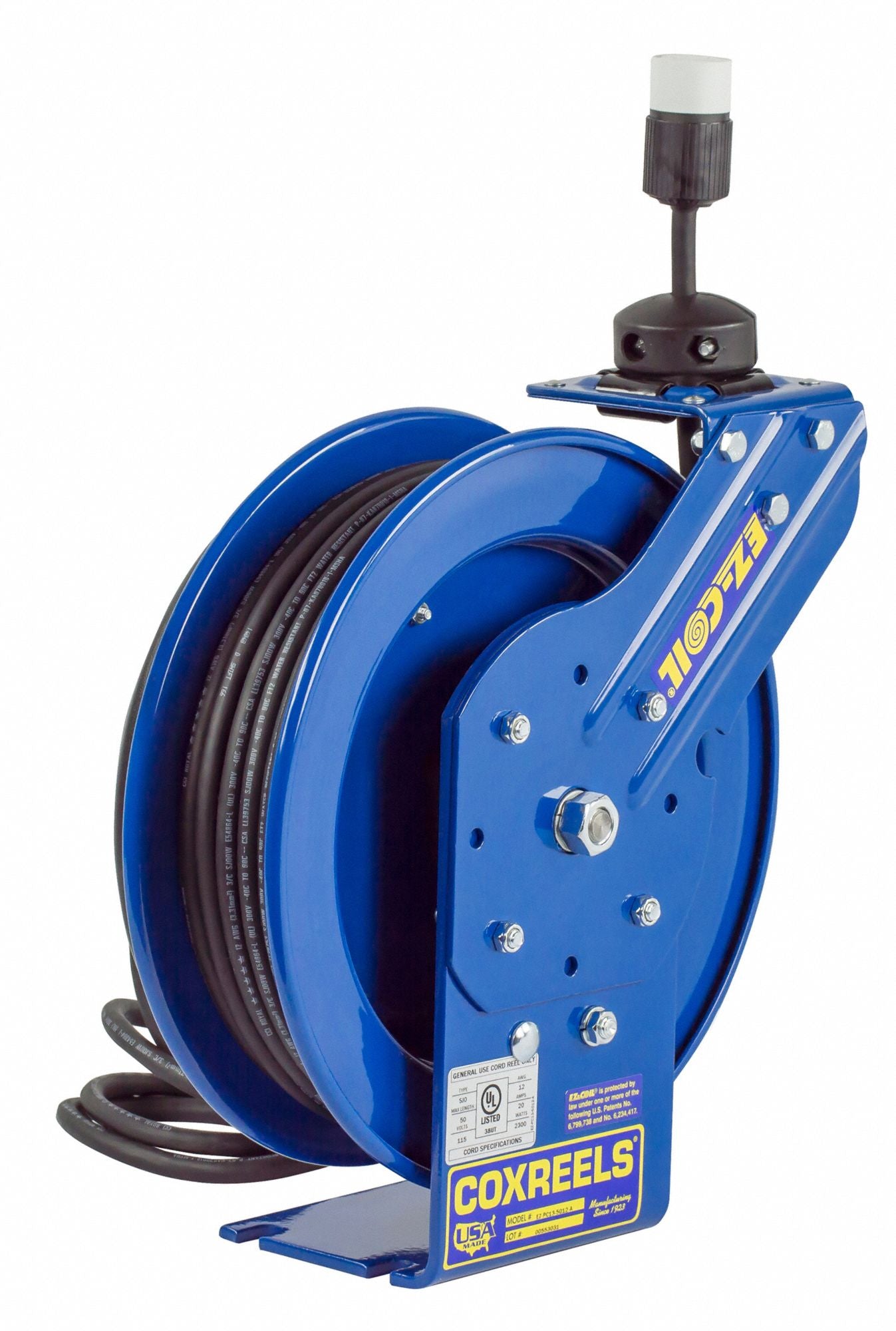 COXREEL 50ft Retractable Extension Cord