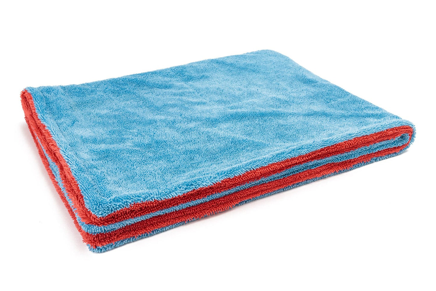 [Dreadnought MAX] XXL - Triple Layer Microfiber Twist Pile Drying Towel (30 in. x 40 in., 1400gsm) - 1 pack Blue/Red