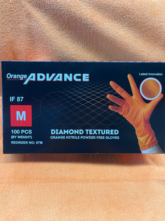 Diamond Textured Orange Gloves   (M)