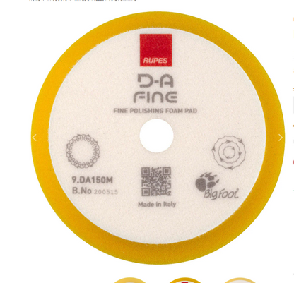 RUPES- 6" D-A Fine Foam Pad (Yellow)