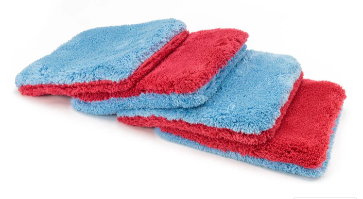 Flat Out Microfiber Wash Pad (9"x8") Blue/Red - 4 pack