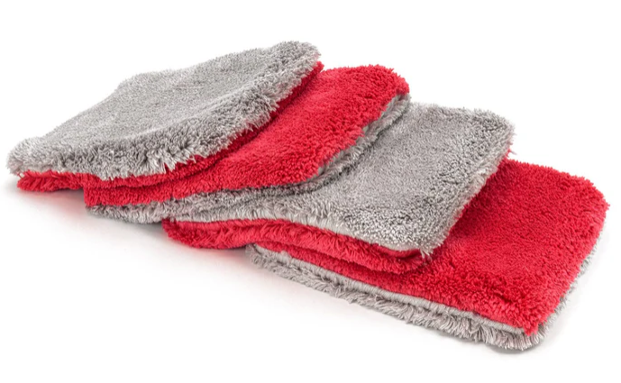 Flat Out Microfiber Wash Pad (9"x8") Red/Gray - 4 pack