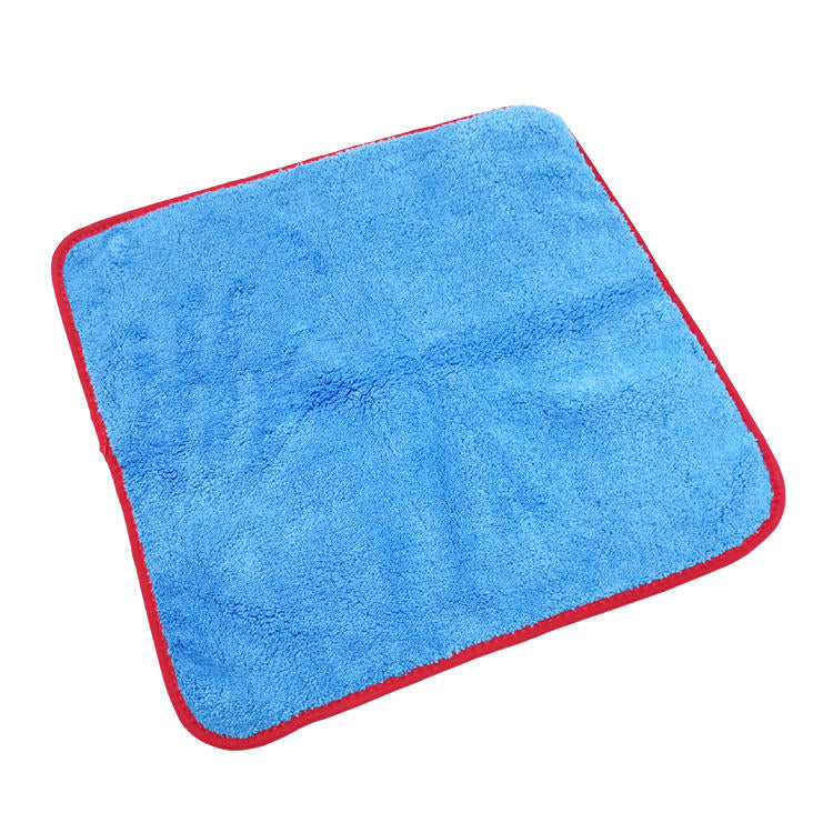 SP Coral Fleece Microfiber Towel | 1200 GSM | 16" x 16" | Blue/Red