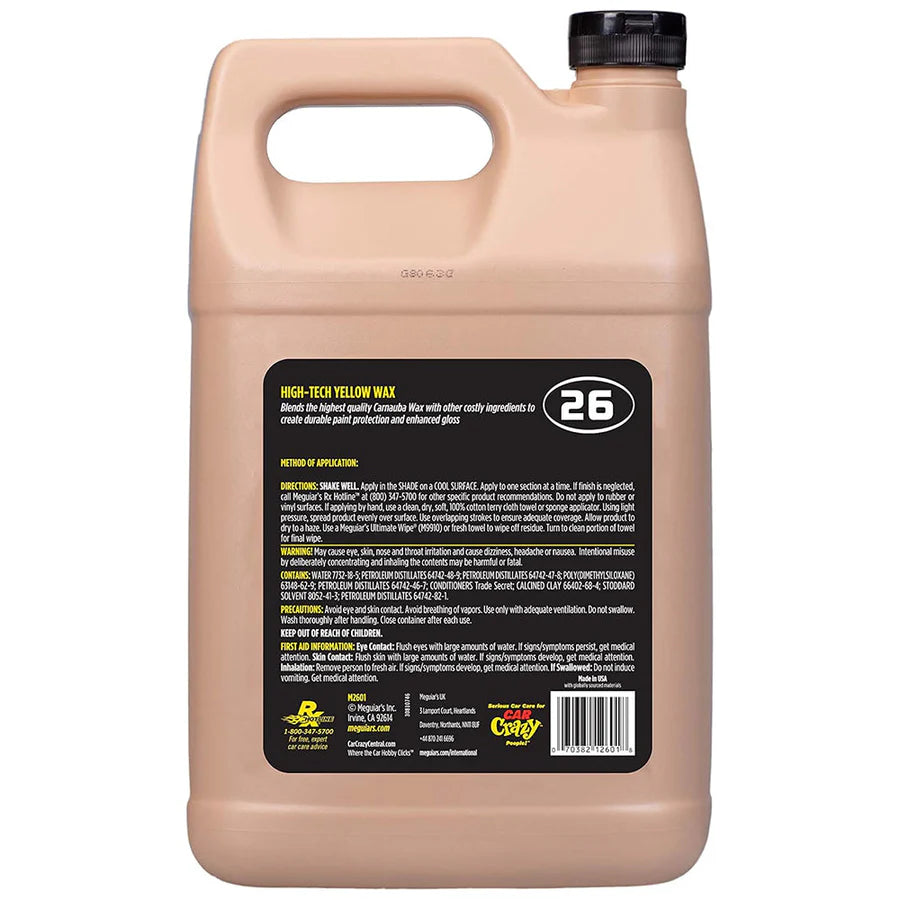 Meguiar's HiTech Yellow Wax, M26 - 1 gal.