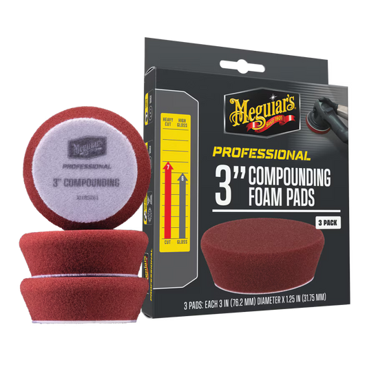 Meguiar's Professional Foam Compounding Pads, M3CFP3 - 3", Red (3 pack)
