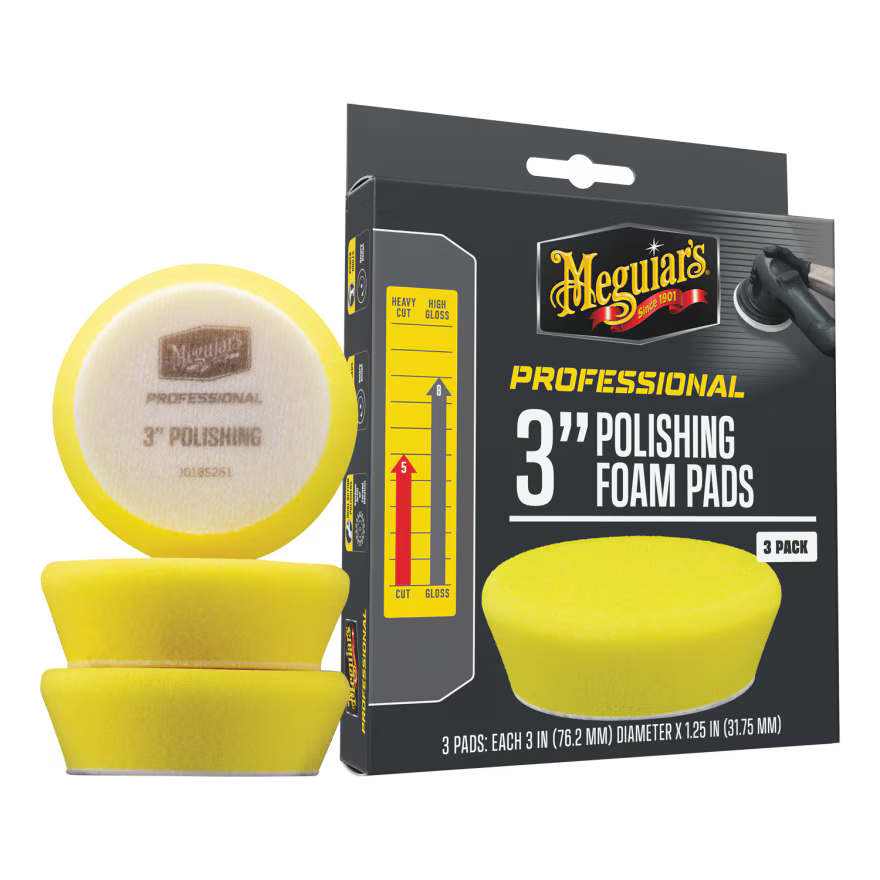 Meguiar's Professional Foam Polishing Pads, M3PFP3 - 3", Yellow (3 pack)