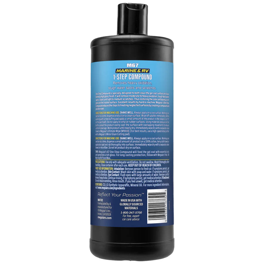 Meguiar's Marine/RV One Step Compound, #67 - 32 oz.