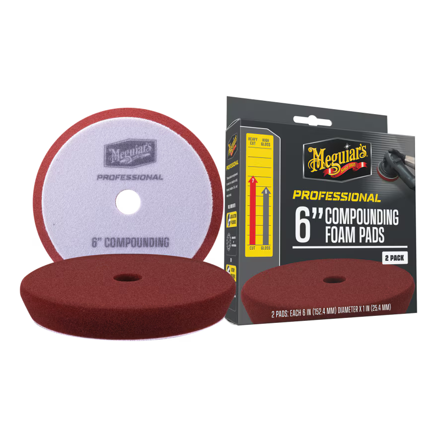 Meguiar's Professional Foam Compounding Pads, M6CFP2 - 6", Red (2 pack)