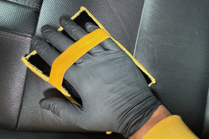 [Scrub Ninja Max XL] Interior Scrubber Sponge - with Elastic Strap (6.5 in. x 4.5 in.) - 2 pack Black/Black