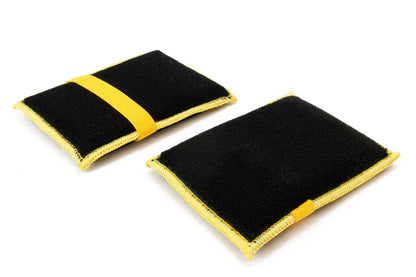 [Scrub Ninja Max XL] Interior Scrubber Sponge - with Elastic Strap (6.5 in. x 4.5 in.) - 2 pack Black/Black