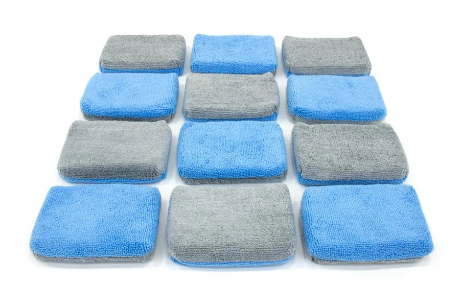 12 PACK- [THIN] Saver Microfiber Coating Applicator Sponge w/ Plastic Barrier