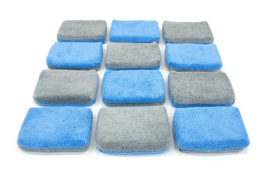 12 PACK- [THIN] Saver Microfiber Coating Applicator Sponge w/ Plastic Barrier