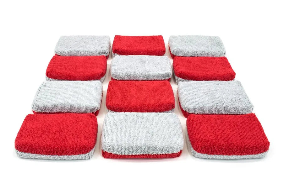 12 PACK- [THIN] Saver Microfiber Coating Applicator Sponge w/ Plastic Barrier