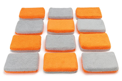 12 PACK- [THIN] Saver Microfiber Coating Applicator Sponge w/ Plastic Barrier