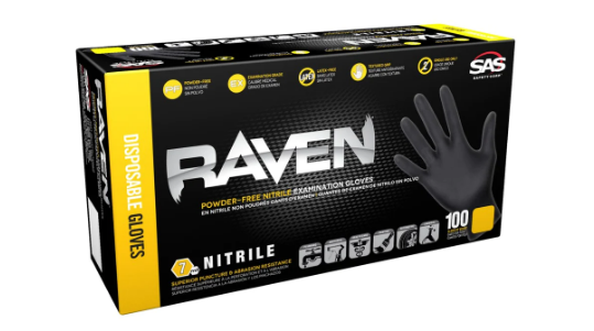 Raven Nitrile Gloves  (XLarge) 100 pcs. [7Mil]