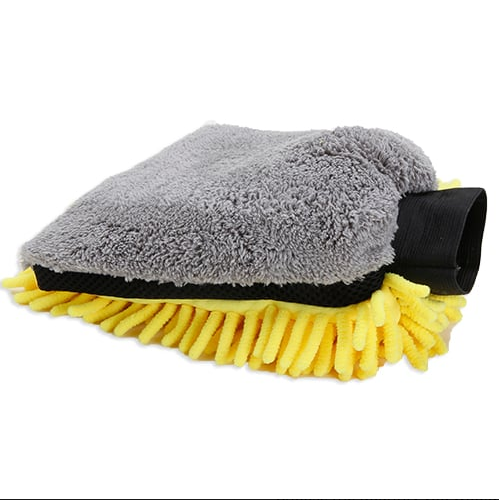 Microfiber Chenille Wash Mitt (Yellow)