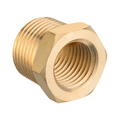 Pipe Bushing, Brass, 1/2 x 3/8