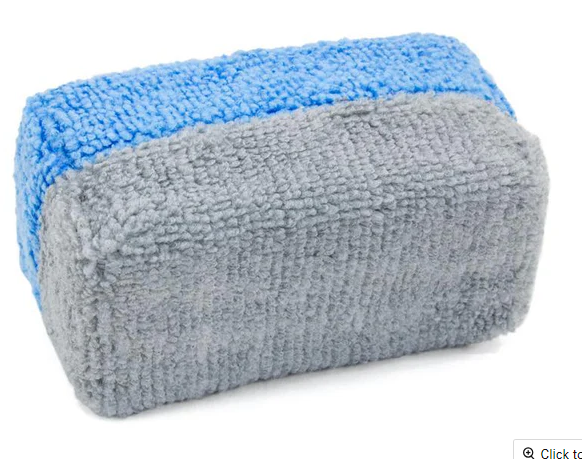 Mini [Saver Applicator Terry] Microfiber Coating Applicator Sponge with Plastic Barrier - 1 Single