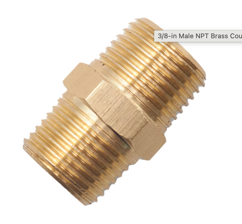 KARCHER Brass Hex Double Nipple 3/8" x 3/8"