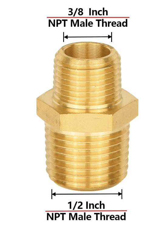 KARCHER Brass Hex Double Nipple (1/2M x 3/8M)