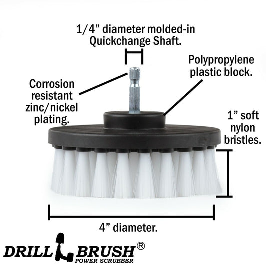 4 inch drill brush WHITE/BLUE